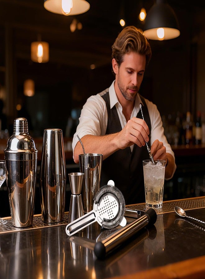 DigNew 31Pcs Travel Bartender Kit-Bartending Kit with Bar Tools Bartender Accessories,Canvas Tool Bag-Professional Stainless Steel Bar Tools Set,Bar Set Cocktail Shaker Set for Home Cocktail Making,Camping - Image 4